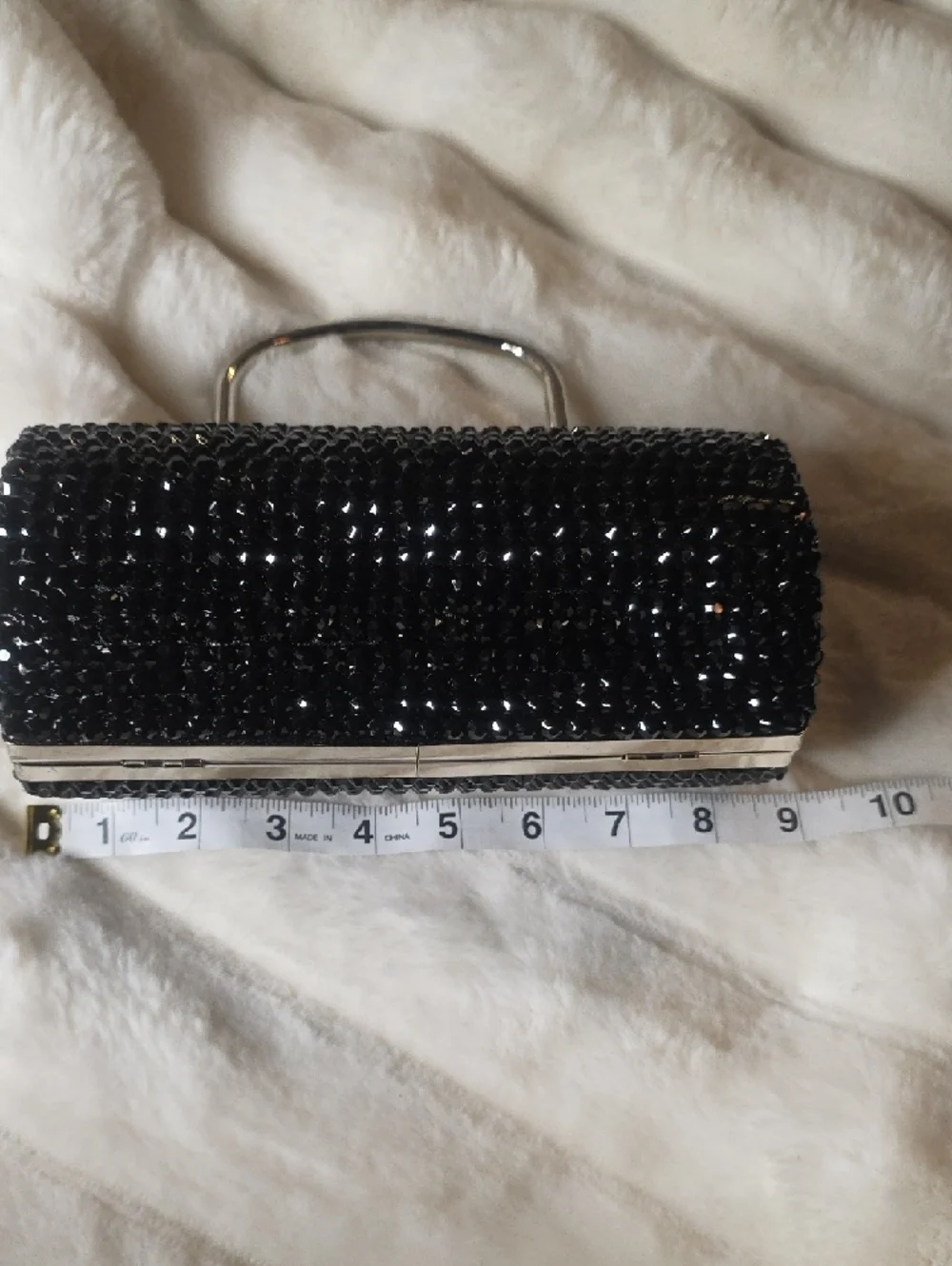 Black Beaded Evening Clutch Bag